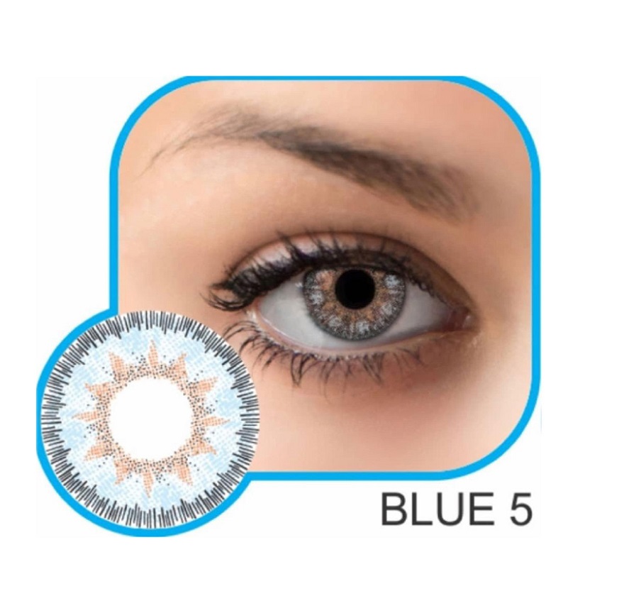 لنز آبی عسلی دور مشکی گلامور Blue 05